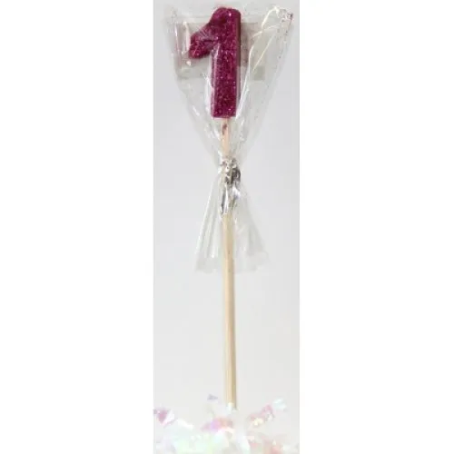 [447501] CANDLE PINK GLITTER L/stick #1