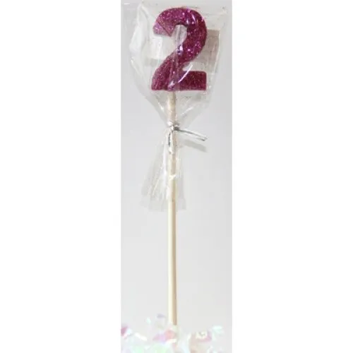 CANDLE PINK GLITTER L/stick #2