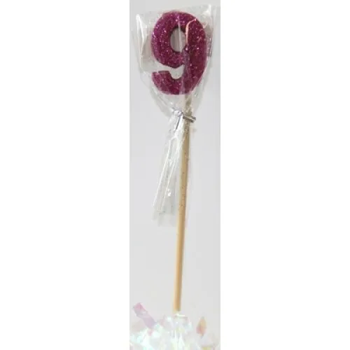 CANDLE PINK GLITTER L/stic k#9