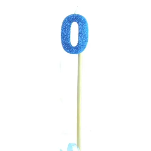 [447700] CANDLE BLUE GLITTER L/stick #0