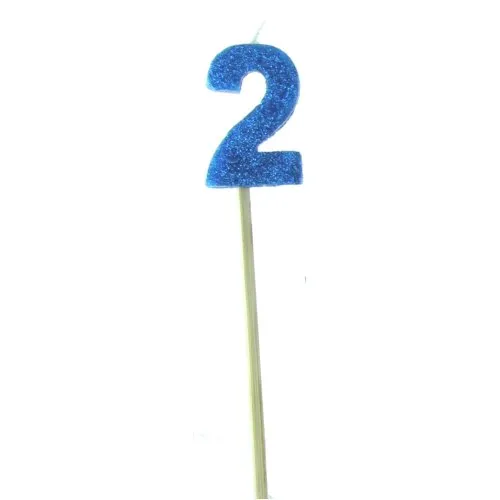 [447702] CANDLE BLUE GLITTER L/stick #2