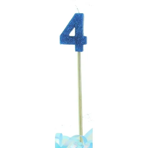 CANDLE BLUE GLITTER L/stick #4