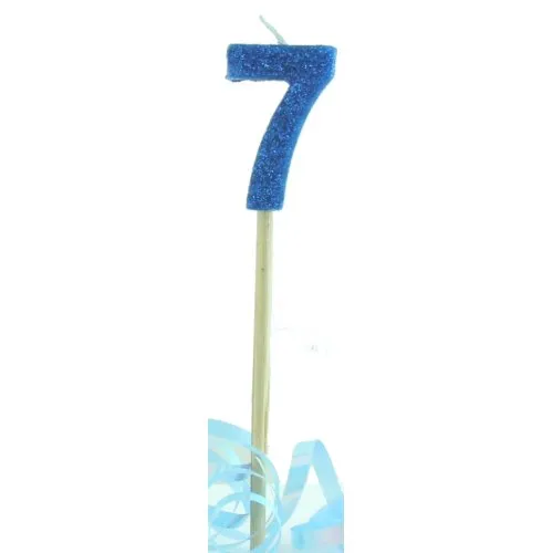 [447707] CANDLE BLUE GLITTER L/stick #7