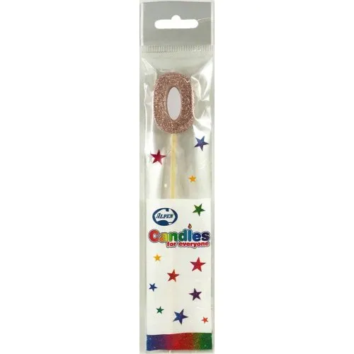 [447750] CANDLE ROSEGOLD GLITTRL/stick #0