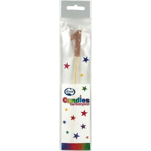 [447751] CANDLE ROSEGOLD GLITTRL/stick #1