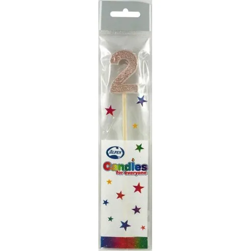 CANDLE ROSEGOLD GLITTRL/stick #2