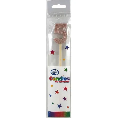 [447755] CANDLE ROSEGOLD GLITTRL/stick #5