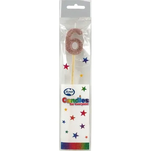 [447756] CANDLE ROSEGOLD GLITTRL/stick #6