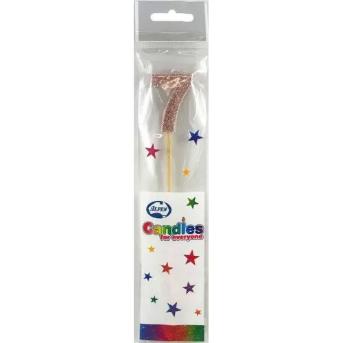 [447757] CANDLE ROSEGOLD GLITTRL/stick #7