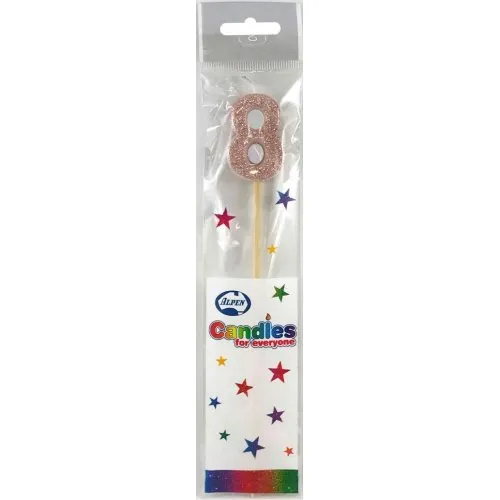 [447758] CANDLE ROSEGOLD GLITTRL/stick #8