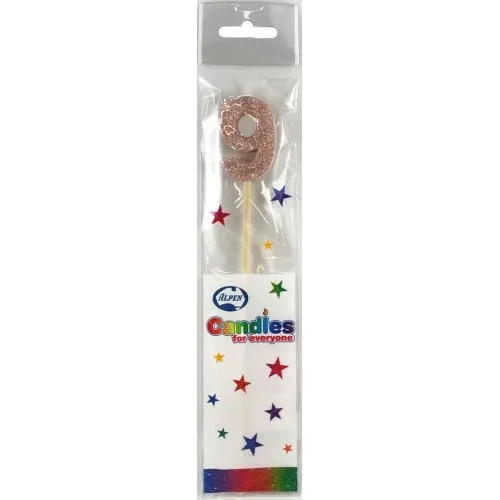 [447759] CANDLE ROSEGOLD GLITTRL/stick #9