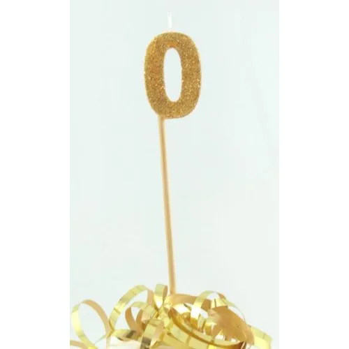 [447800] CANDLE GOLD GLITTER L/stick #0