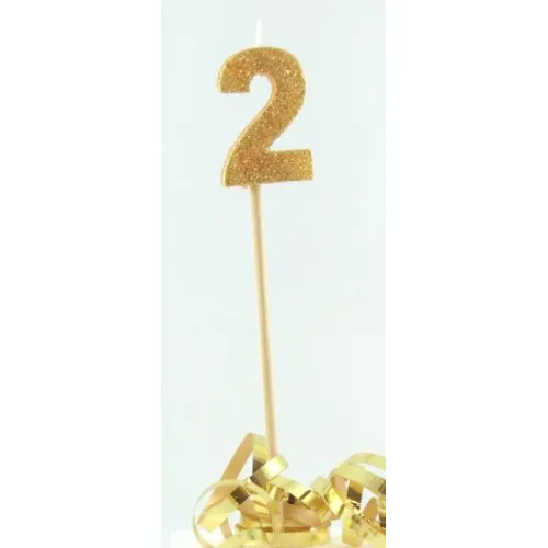 [447802] CANDLE GOLD GLITTER L/stick #2