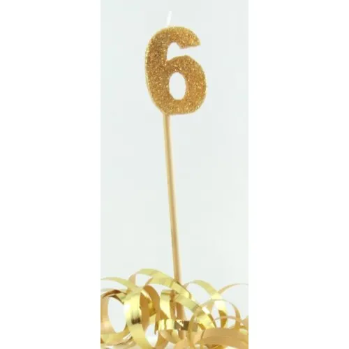 [447806] CANDLE GOLD GLITTER L/stick #6