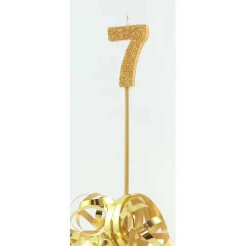 [447807] CANDLE GOLD GLITTER L/stick #7