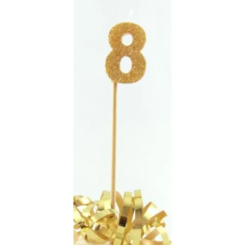 [447808] CANDLE GOLD GLITTER L/stick #8