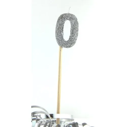 [447900] CANDLE SILVER GLITTERL/stick #0