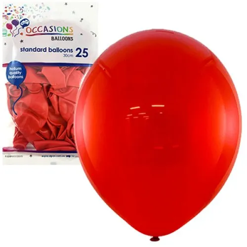 BALLOON STD P25 30CM RED