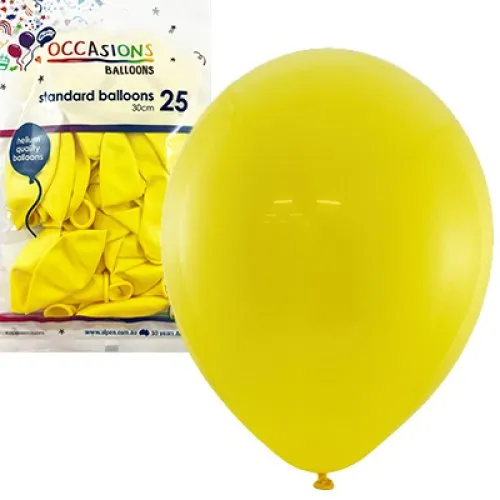 BALLOON STD P25 30CM YELLOW