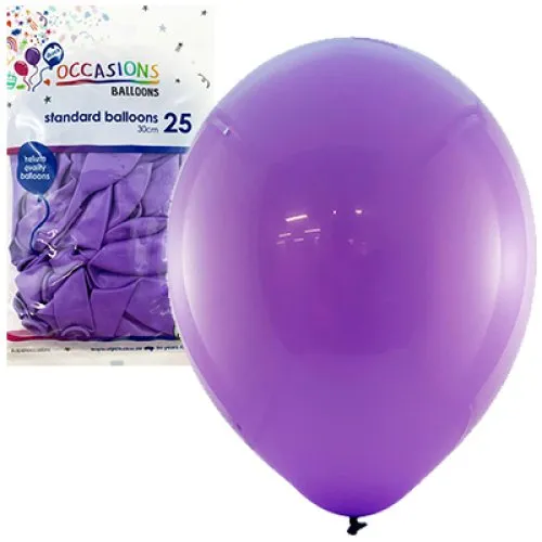 BALLOON STD P25 30CM PURPLE