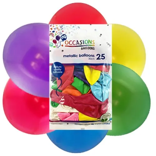 BALLOON MET P25 30CM ASSTD