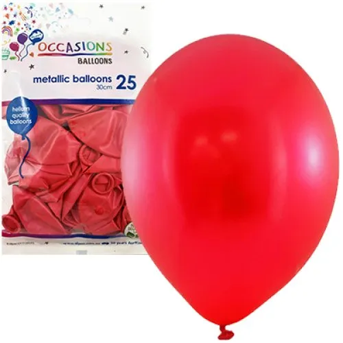 BALLOON MET P25 30CM RED