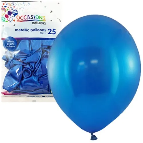 BALLOON METALLIC P25 30CM ROY.BLUE