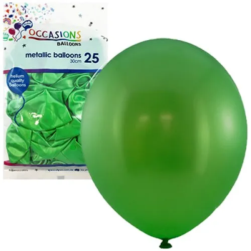 BALLOON MET P25 30CM LIME