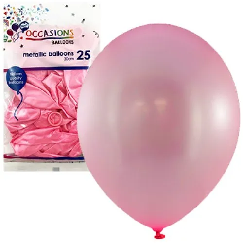 BALLOON METALLIC P25 30CM LT.PINK