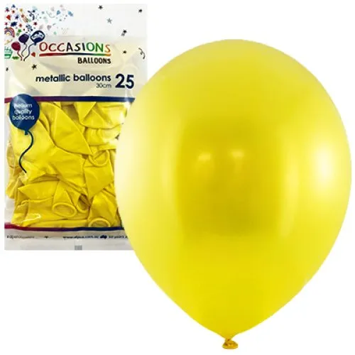 BALLOON MET P25 30CM YELLOW