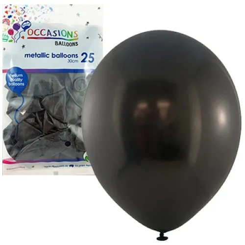 [203148] BALLOON MET P25 30CM BLACK