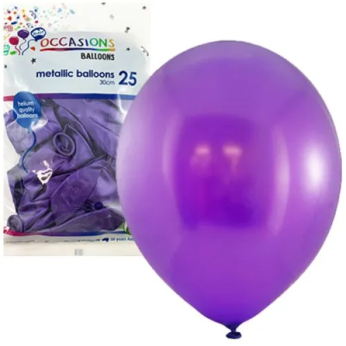 BALLOON MET P25 30CM PURPLE