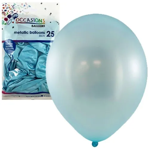 BALLOON MET P25 30CM LT.BLUE
