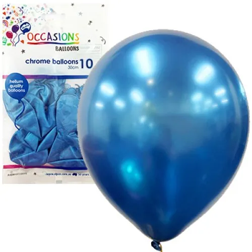[203174] BALLOON CHROME P10 30CM BLUE