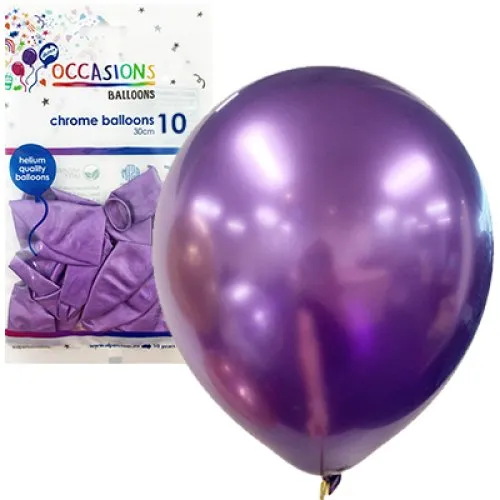 BALLOON CHROME P10 30CM PURPLE