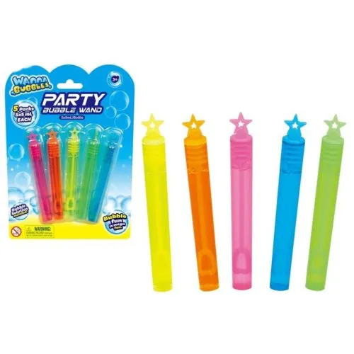 [107342] BUBBLE WAND 5ML MINI NEON PK5