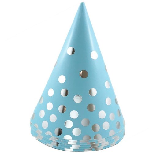 [107827] HAT CONE BLUE/SILVER P6
