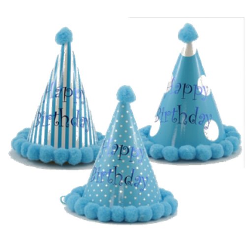 [202142] HAT POMPOM ASTD BLUES 20cmBg18