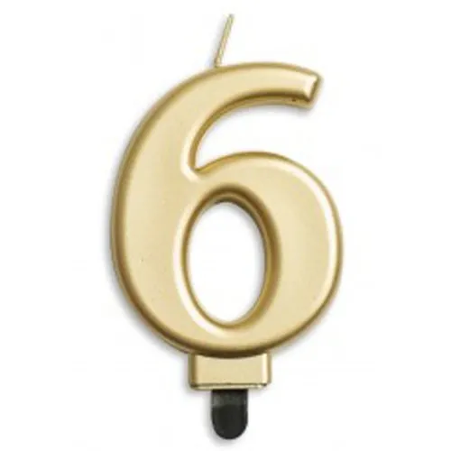 [431266] CANDLE NUMERAL JUMBO GOLD #6