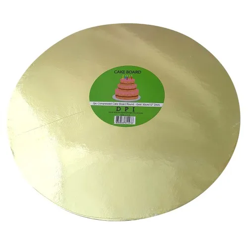[DPI1213] Compressed Cake Board Round - gold 12" 2mm