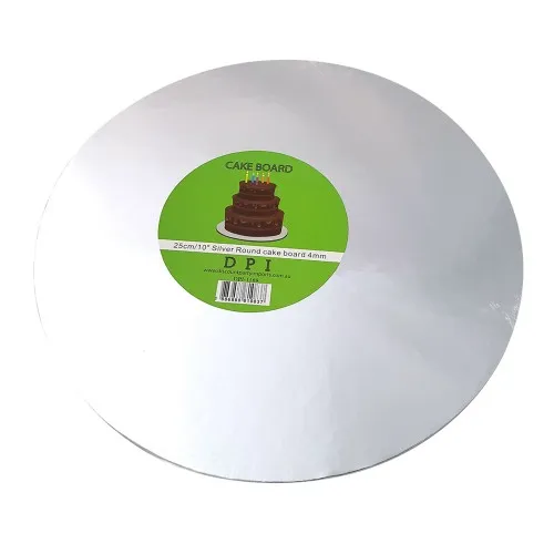 [DPI1169] Cake Board Round - Silver Foil 10" 4MM