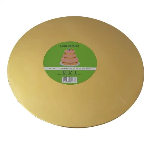 [DPI1172] Cake Board Round - Gold Foil 10" 4mm
