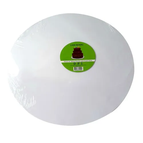 [DPI1178] Cake Board Round - White Foil 14" 4mm