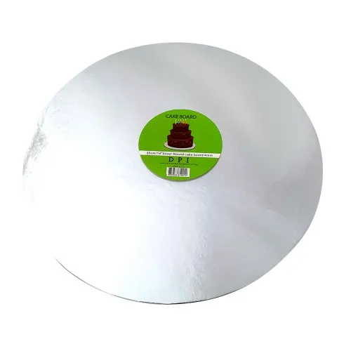 [DPI1177] Cake Board Round - Silver Foil 14" 4mm