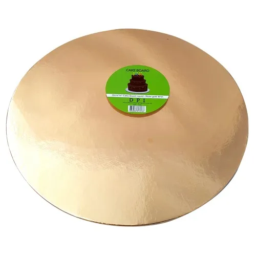 [DPI1382] Cake Board Round - Rose Gold Foil 35 cm 4 mm