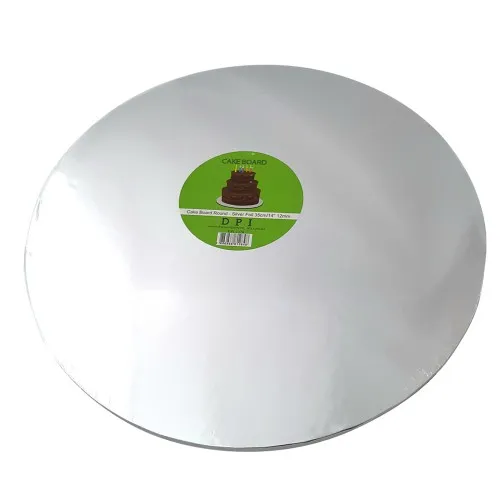 [DPI1370] Cake Board Round - Silver Foil 35cm 12mm