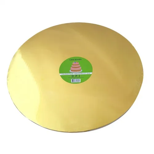 [DPI1371] Cake Board Round - Gold Foil 40cm 12mm