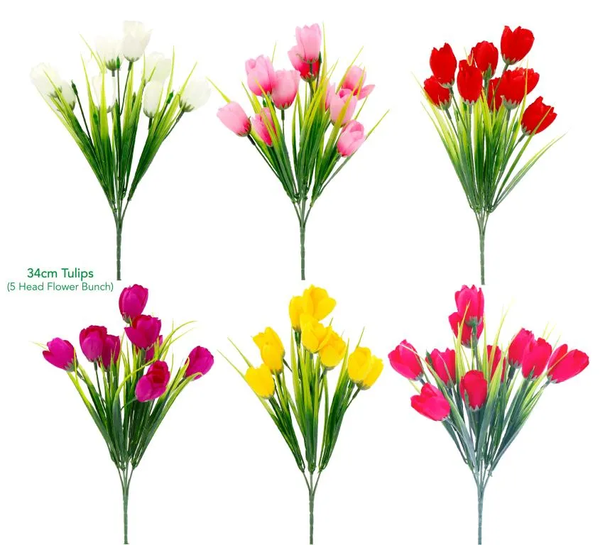 [DUR7351] Decoratve Artificial Flowers - 34CM Tulips