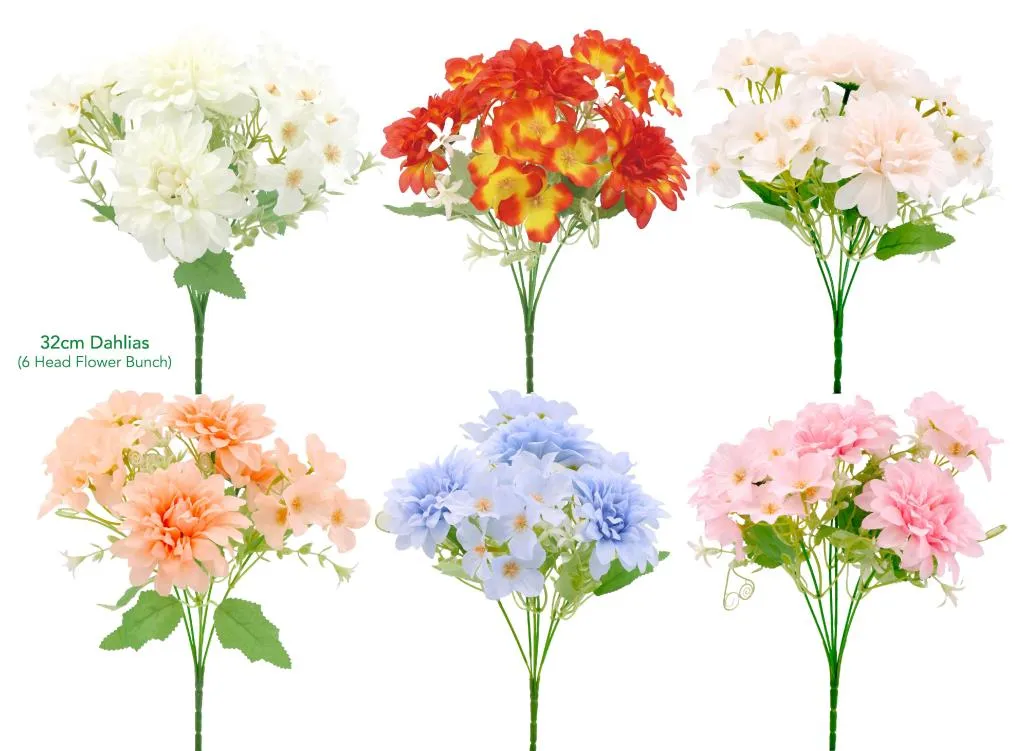 [DUR7354] Decorative Artificial Flowers - 32CM Dahlias