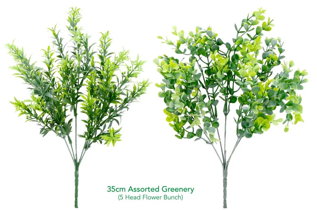 [DUR7369] Decorative Artificial Flowers - 35CM Assorted Greenery